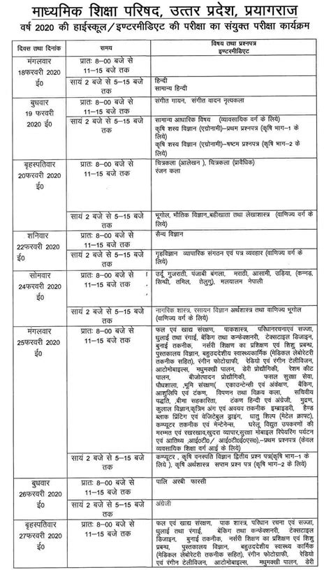 Up Board Date Sheet For Class 10th And 12th For 2020 Download In Pdf | Free Hot Nude Porn Pic ...