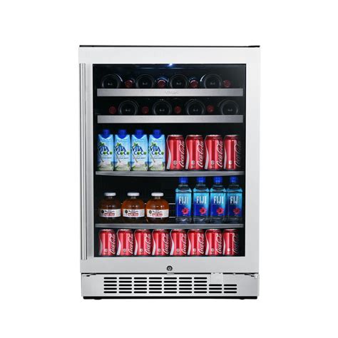 TITAN 24 in. 84-Can and 22-Bottle Single Door Seamless Stainless Steel Single Zone Built-In ...