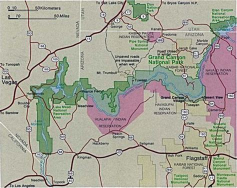 Grand Canyon National Park Area Map, Arizona, United States | Gifex
