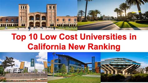 Top 10 LOW COST UNIVERSITIES IN CALIFORNIA New Ranking - YouTube