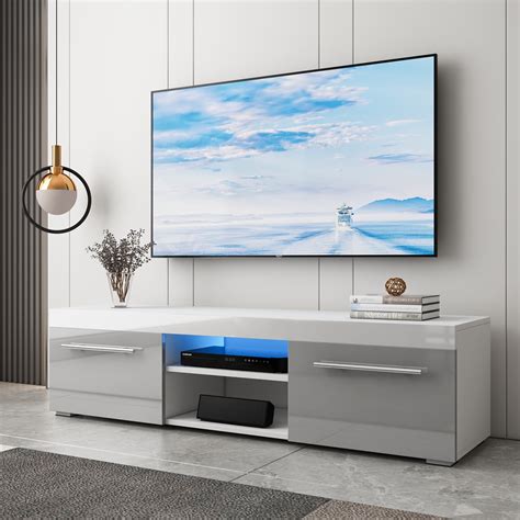 Hommpa Modern TV Stand for TVs up to 58" Entertainment Center Media ...