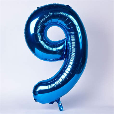 Buy Blue Number 9 Giant Foil Helium Balloon INFLATED for GBP 14.99 | Card Factory UK