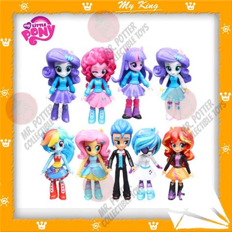 All 9 Pcs per set My Little Pony Equestria girls cute figures PVC rainbow dash pinkie pie ...