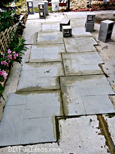 GORGEOUS DIY STAMPED CONCRETE TILE DRIVEWAY FOR LESS $...MUCH LESS ...