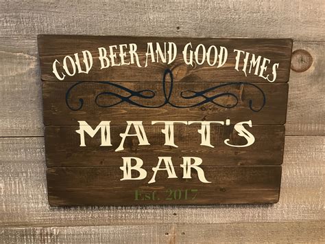 Wood Bar Signs Rustic Bar Sign Wood Custom Wood Bar Sign