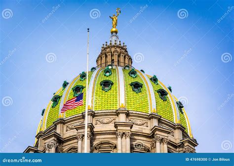 The Dome of the Pennsylvania State Capitol in Harrisburg, Pennsylvania ...