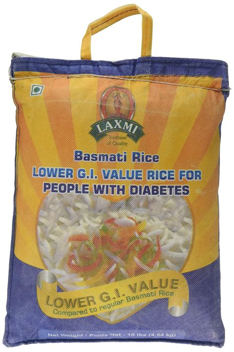 Laxmi Diabetic Friendly Basmati Rice with Lower G.I. Index Value, 10 ...