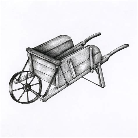 Hand drawn wooden cart isolated on background | free image by rawpixel.com