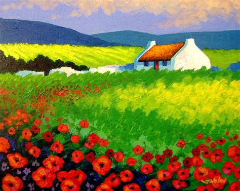 Poppy field | Cottage art, Landscape art, Irish art