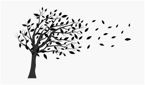 Tree In The Wind Blowing - Tree Blowing In The Wind Silhouette, HD Png ...