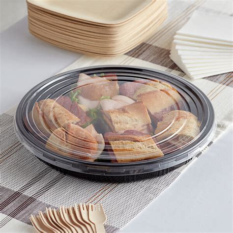 Choice 13 5/8" Round Food Tray with Lid - 100/Case