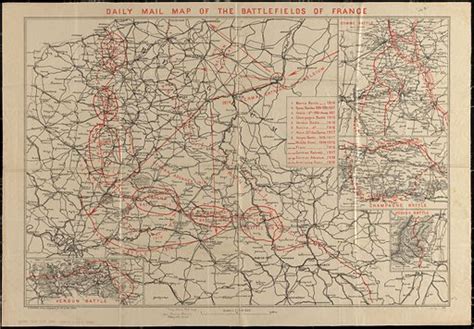 Daily Mail map of the battlefields of France free public domain image ...