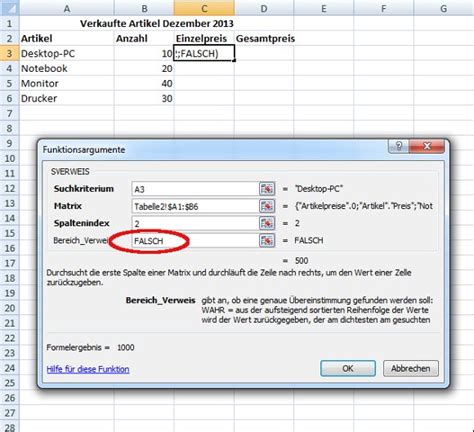 Die SVerweis-Funktion in Microsoft Excel verwenden - Anleitung