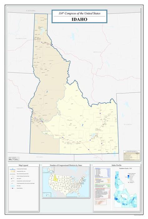 Idaho Congressional District Map (114th Congress) - 20 Inch By 30 Inch Laminated Poster With ...