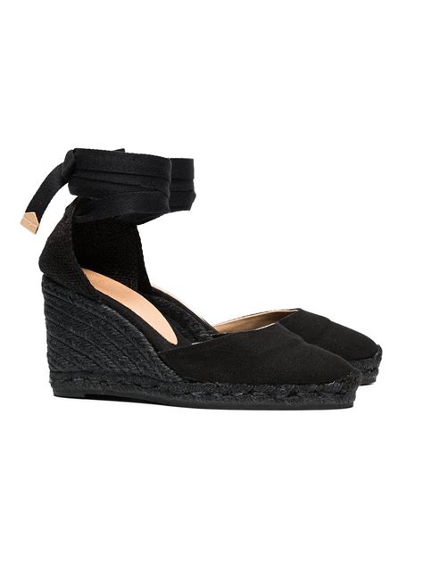 Castaner Black Carina 80 Canvas Wedge Espadrilles - Lyst