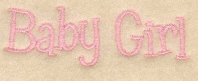 Embroidery Design: Baby girl text 2.89″w X 0.92″h