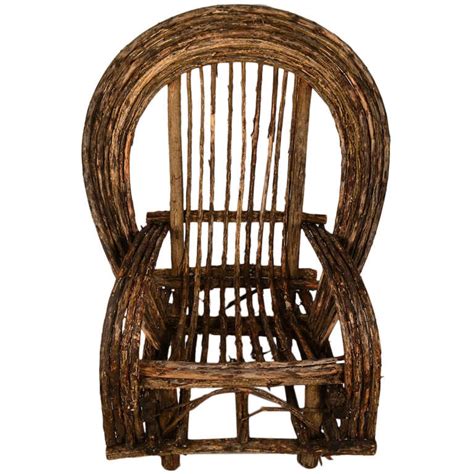 Adirondack Twig Stick Rustic Lounge Chair For Sale at 1stdibs