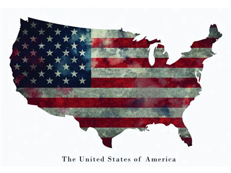 American Flag Poster USA United States of America Wall Art Print (24x18)