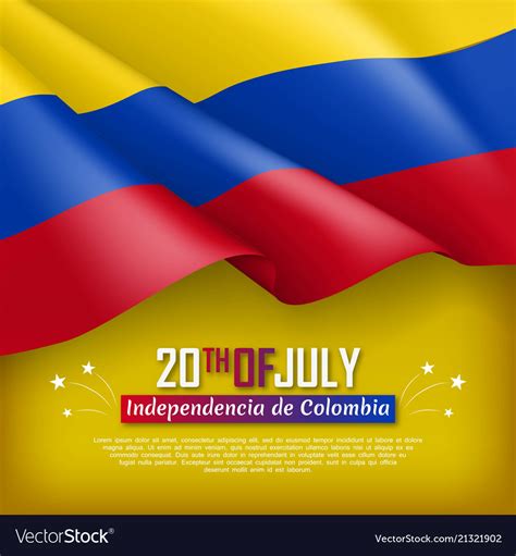 Independence day of colombia Royalty Free Vector Image