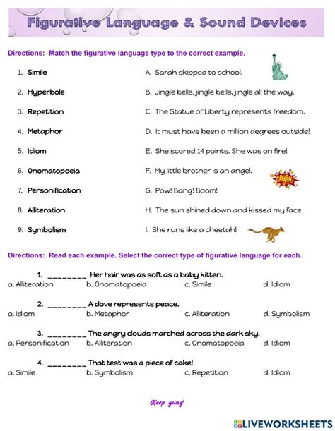 Literary Devices Worksheet Pdf - Englishworksheet.my.id | Figurative ...