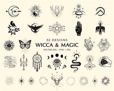 Wicca Magic Celestial Vektor-Symbol-Set. Mystische Hexe | Etsy