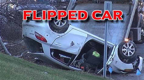 Flipped Car gets flipped again onto flatbed - YouTube