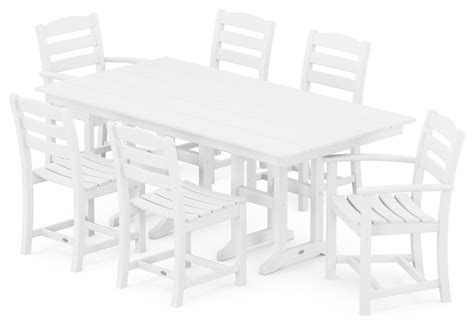 La Casa Cafe 7-Piece Farmhouse Dining Set - Beach Style - Outdoor ...