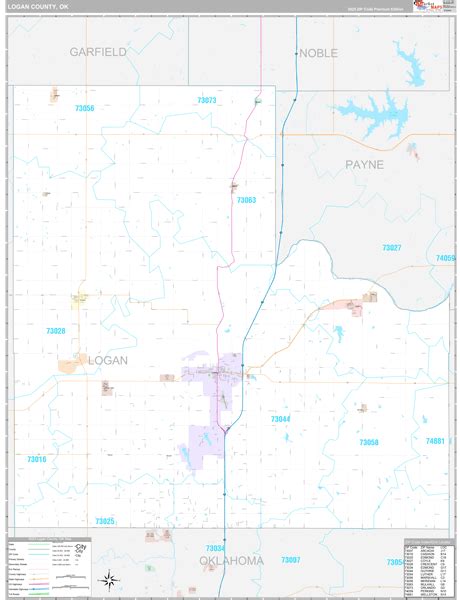 Logan County, OK Wall Map Premium Style by MarketMAPS - MapSales