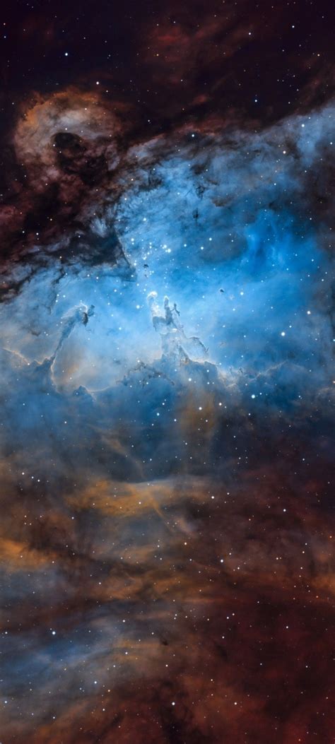 M-16 Eagle Nebula Pillars of Creation Fairy Nebula in Hubble SHO ...