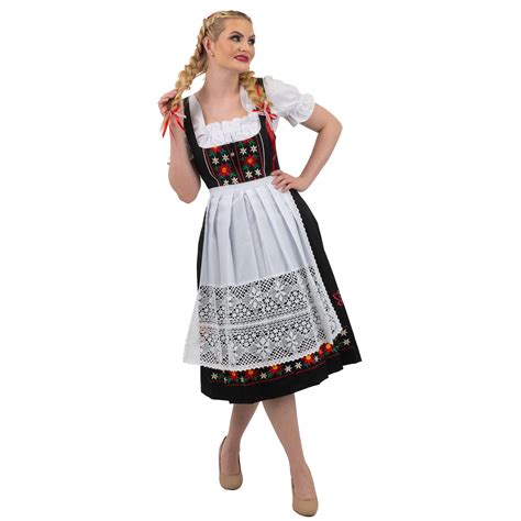 Dirndl Trachten Haus 3 Piece Long German Oktoberfest Dirndl Cotton ...