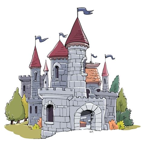 Fantastic medieval castle Vector | Premium Download