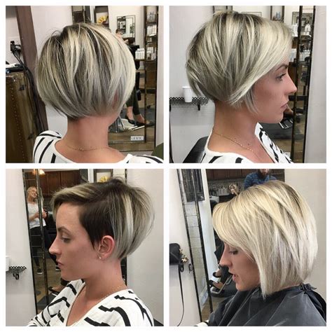 Sleek Undercut Pixie Bob with Blonde Balayage - The Latest Hairstyles ...