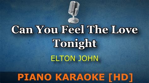 Karaoke HD || Can You Feel The Love Tonight - Elton John (Karaoke Piano) - YouTube