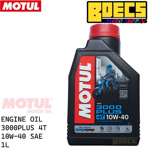 Motul Engine Oil 3000 PLUS 4T 10W-40 HC TECH Genuine Product 1 Liter I Bdecs Moto Supply | Lazada PH