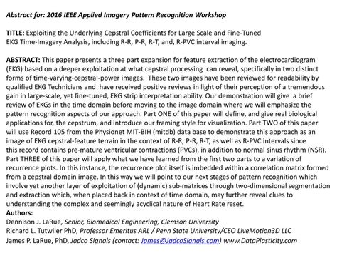 Abstract for: 2016 IEEE Applied Imagery Pattern Recognition Workshop - ppt download