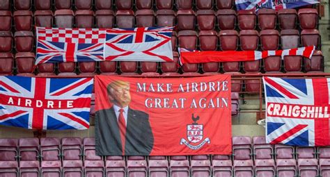 Airdrie fans ask Donald Trump to make club great again with banner at ...