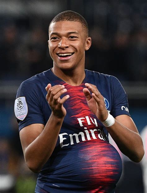 Paris Saint-Germain's French forward Kylian Mbappe celebrates as he ...