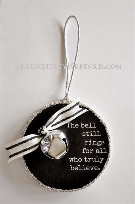 Serendipity Refined: Polar Express Bell Quote Ornament {Ornament Day 7} Silver Christmas ...