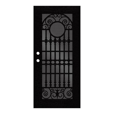 Unique Home Designs 30 in. x 80 in. Spaniard Black Right-Hand Surface Mount Aluminum Security ...