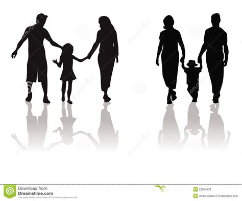 Mother, Father, Child Silhouette Stock Vector - Illustration of child ...