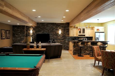 Game Room Basement - Rustic - Basement - Chicago - by Morgan McMurphy ...