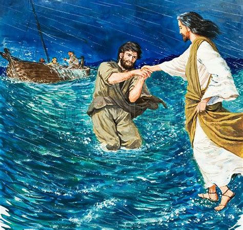 Jesus Christ walking on water stock image | Look and Learn