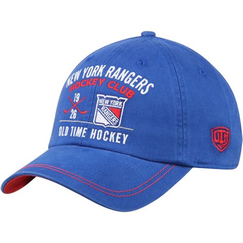 New York Rangers Old Time Hockey Dover Slouch Adjustable Hat - Royal