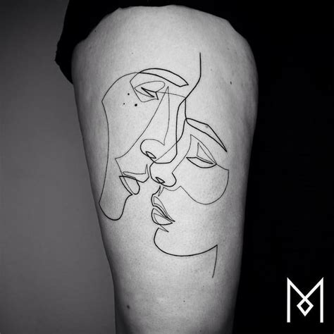 Line Art Face Tattoo | velkny