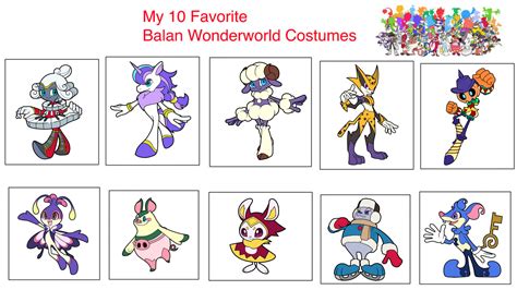 My Top 10 Favorite Balan wonderworld costumes by mkl91 on DeviantArt