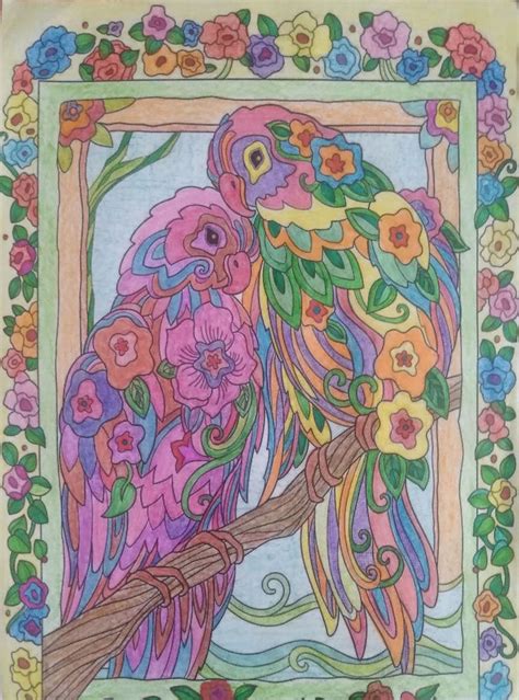 Pin by Kox on Colored Drowings for inspiration for coloring | Painting, Art paint, Pet birds