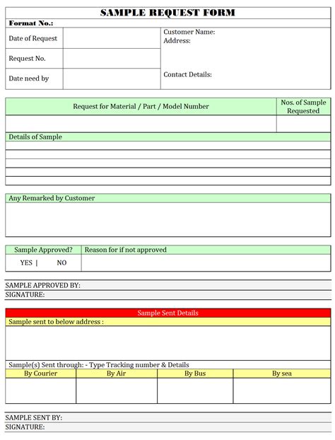 Sample Request Form format | Report | Samples | Word Document Download