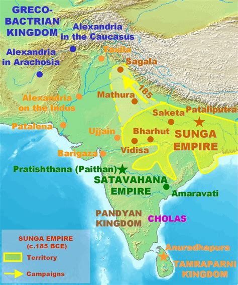 Sagala as a part of the Sunga Empire. 185 to 73 BCE. (With images ...