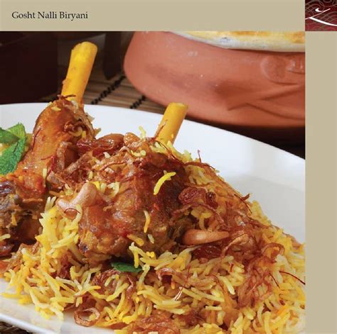 GOSHT NALLI BIRYANI Biryani made out of juicy marrow pieces of lamb cooked with spices and ...