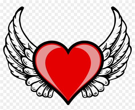 Graffiti Drawings Of Broken Hearts Download - Love Heart With Wings - Free Transparent PNG ...